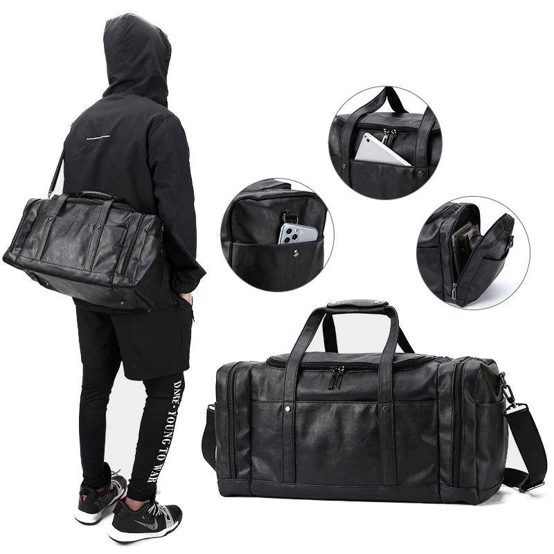 DB064 Fashion high quality pu leather tote bags men luggage duffel bag travel outdoor multi pocket custom gym bag with logo
DB064 Fashion high quality pu leather tote bags men luggage duffel bag travel outdoor multi pocket custom gym bag with logo