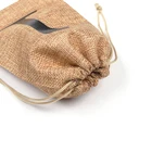 custom Small Burlap Jute Sack Linen Pouch Bag Wedding Supplies Jute gift Drawstring Bag