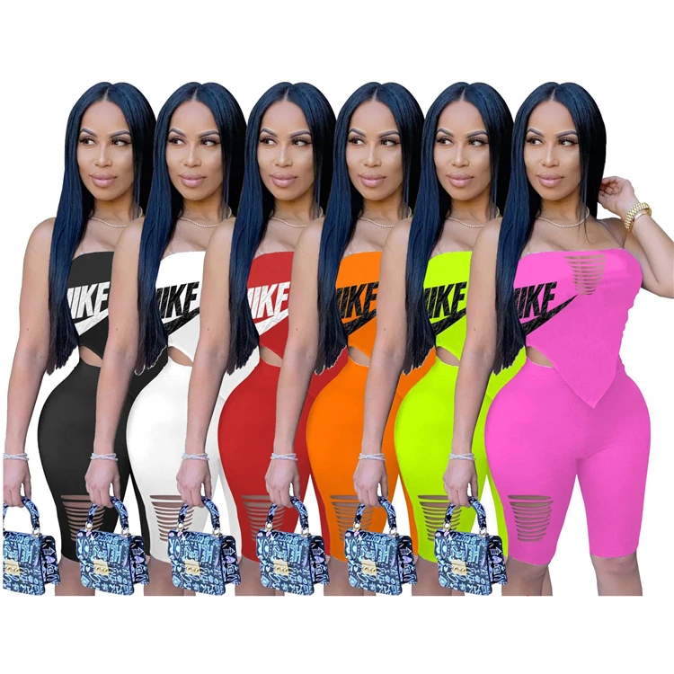 Sexy Ladies 2 PCS Club Outfits Letter Print Tube Tops Short Pants Summer Women Two Piece Set, Picture shown
Sexy Ladies 2 PCS Club Outfits Letter Print Tube Tops Short Pants Summer Women Two Piece Set, Picture shown