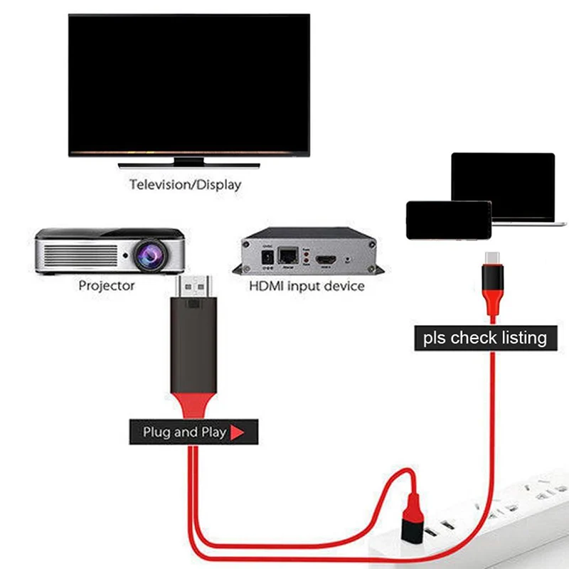 USB-C to HDMI Cable Type C to HDMI Adapter for MacBook Samsung Galaxy S9/S8 Huawei Mate 10 Pro P20 USB-C HDMI Adapter - ANKUX.COM
