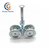 high quality top hanging sliding door track roller 4 rollers type zinc plated with rail