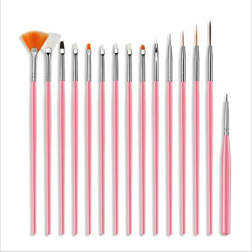15pcs Professional Nail Tools plastic Handle Painting Drawing Liner 3D Art Nail Brush Set, Muticolors
15pcs Professional Nail Tools plastic Handle Painting Drawing Liner 3D Art Nail Brush Set, Muticolors