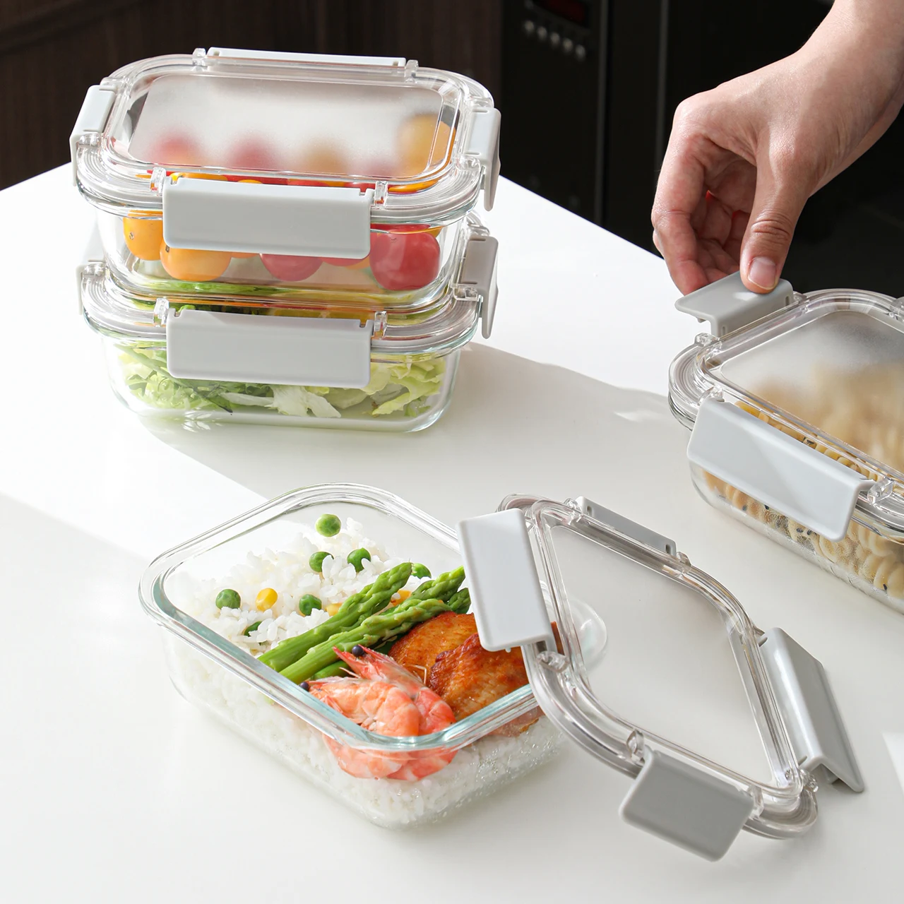 

SHIMOYAMA Take Away Food Packaging Container 630ml Kids Microwaveable High Borosilicate Glass Food Oven Safe Bento Lunch Box
