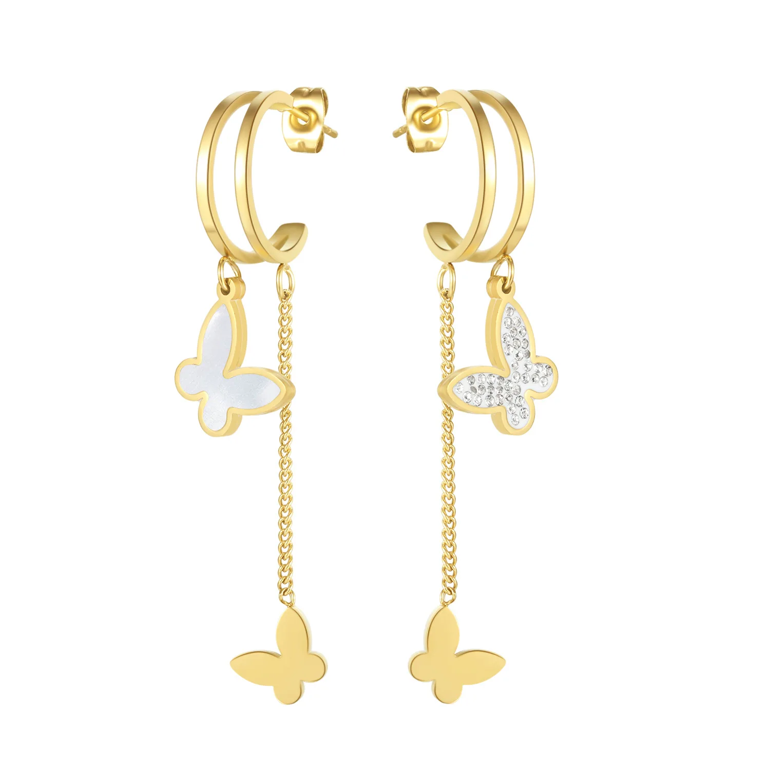 Energinox temperament Gold Plated Hypoallergenic luxury pearl Stainless Steel Butterfly Jewelry Hoop Butterfly Earrings
Energinox temperament Gold Plated Hypoallergenic luxury pearl Stainless Steel Butterfly Jewelry Hoop Butterfly Earrings