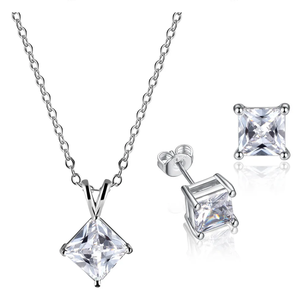 New Trend Zircon Square Diamond Necklace Earings Chain Jewelry Making Creativity Of Women
New Trend Zircon Square Diamond Necklace Earings Chain Jewelry Making Creativity Of Women