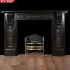 Indoor Marble Carved Fireplace Victorian Fireplace Simple Black Marble Fireplace Surround