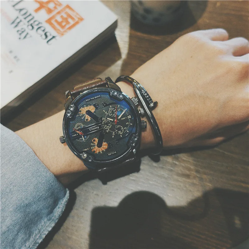 Large dial casual watch personality men imitation mechanical quartz watch (SK1004), As picture
Large dial casual watch personality men imitation mechanical quartz watch (SK1004), As picture