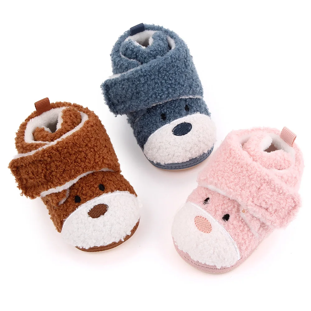 High quality cotton toddler shoes lovely cartoon warm baby shoes in winter factory