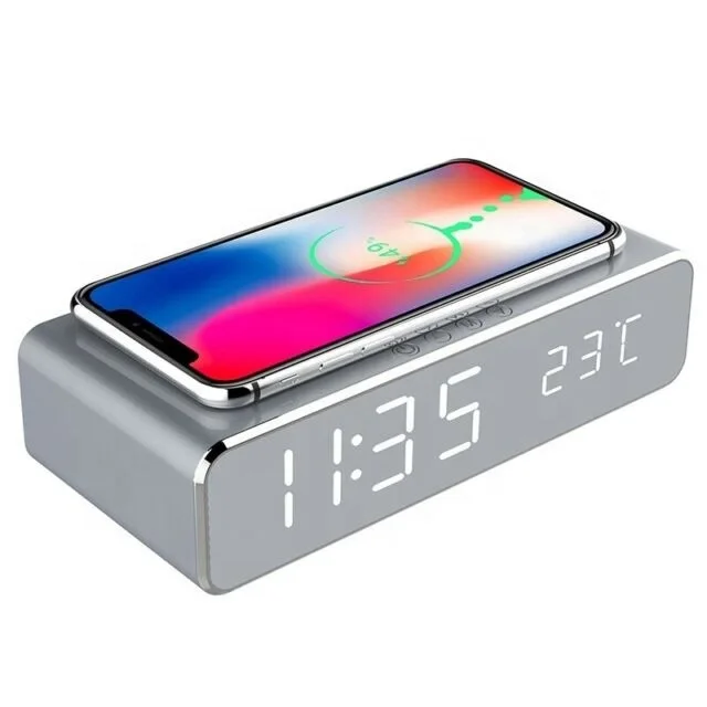 Factory supply OEM modern portable led temperature display Qi digital alarm clock wireless charger
Factory supply OEM modern portable led temperature display Qi digital alarm clock wireless charger