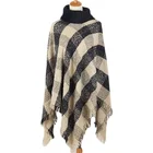 Winter Ladies New Fashion Thick Warm Oversized Shawl Wrap Open Front Cashmere Poncho for Women