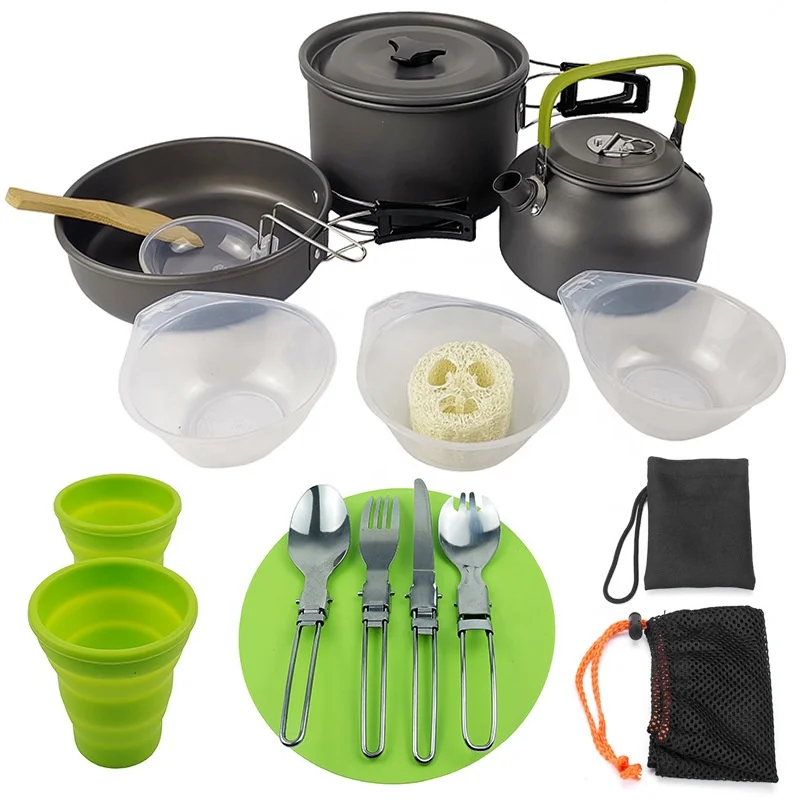 Outdoor Pots Pans Camping Equipment Cooking Non-stick Tableware Set Camping Cookware Kit, Customized
Outdoor Pots Pans Camping Equipment Cooking Non-stick Tableware Set Camping Cookware Kit, Customized