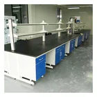 Laboratory workbench medical Electrical Laboratory Furniture Table With Cabinets Storage
