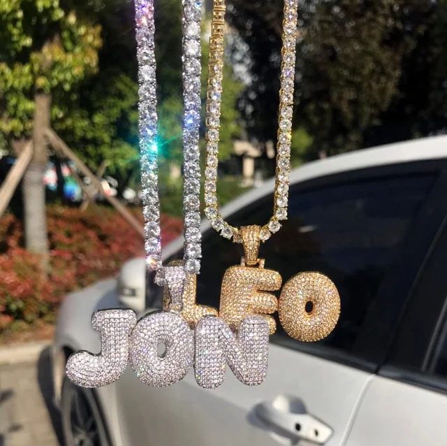 Custom Name B ubble Letter Chain Pendant Necklace Men's Zircon Hiphop Jeweelry With Rope Chain Rope Chain 18k Gold, Silver color
Custom Name B ubble Letter Chain Pendant Necklace Men's Zircon Hiphop Jeweelry With Rope Chain Rope Chain 18k Gold, Silver color