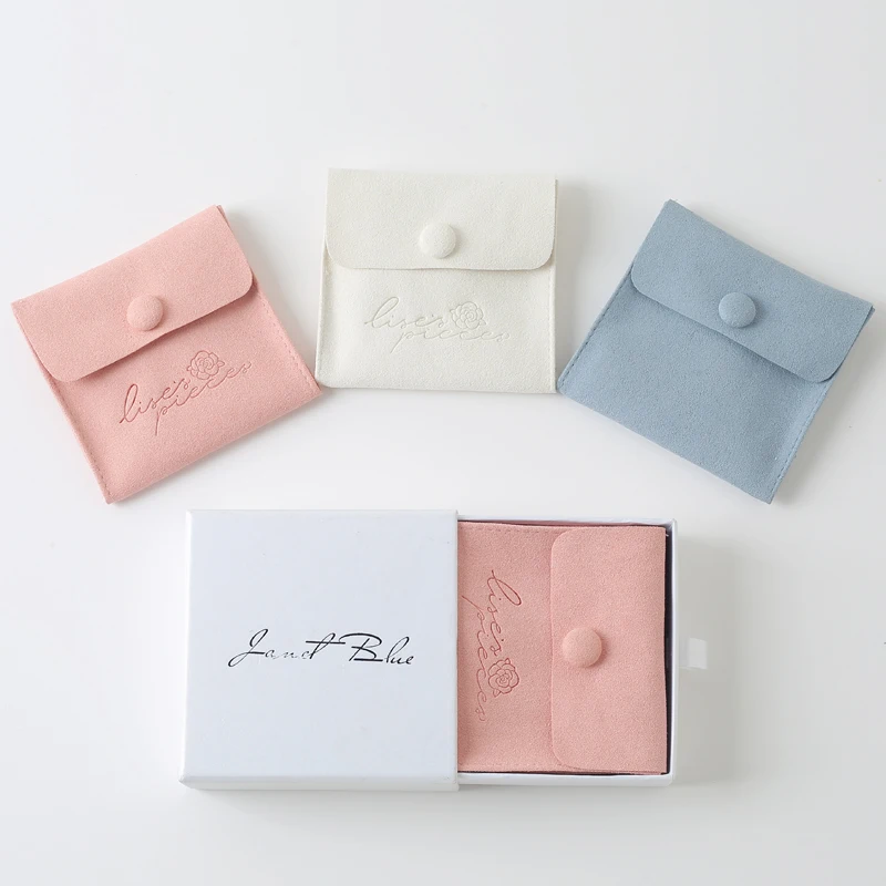 Custom Logo Jewelry Package Microfiber Snap Button Pouch Bags Jewellery small earrings Pouch Gift Bag with Insert Pad/Card
Custom Logo Jewelry Package Microfiber Snap Button Pouch Bags Jewellery small earrings Pouch Gift Bag with Insert Pad/Card