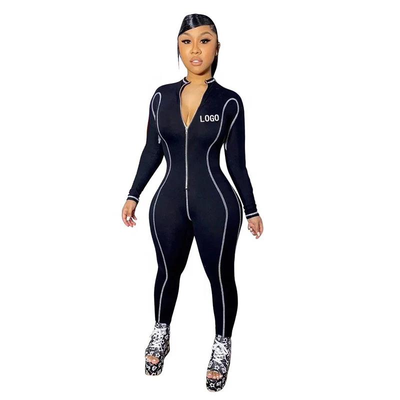 Logo Custom Casual Solid color women Romper swear Sexy Bodycon Zipper workout jumpsuit Long Sleeve Tight Yoga Suit sport wear
Logo Custom Casual Solid color women Romper swear Sexy Bodycon Zipper workout jumpsuit Long Sleeve Tight Yoga Suit sport wear