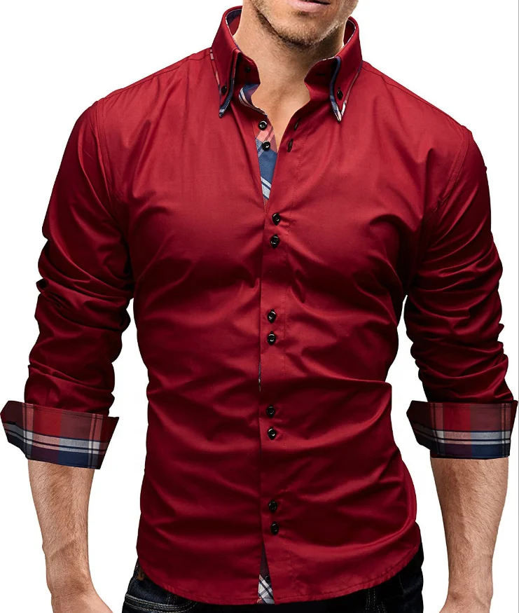 Fashion European Italian Style Unique Button down Long Sleeve Solid Popline Cotton Double Collar Men's Dress Shirt 2020, Customized
Fashion European Italian Style Unique Button down Long Sleeve Solid Popline Cotton Double Collar Men's Dress Shirt 2020, Customized