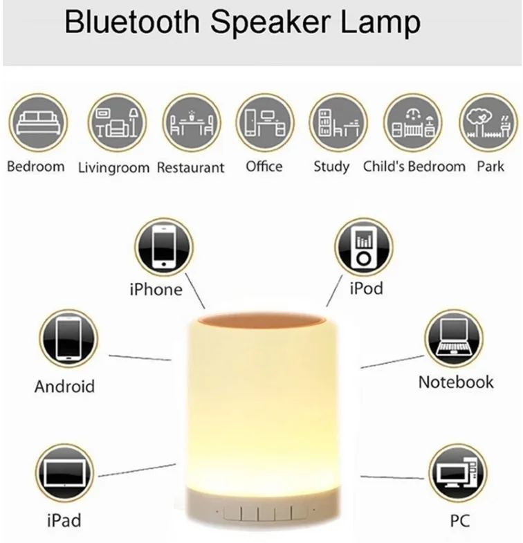 USB Rechargeable Built-in Battery 1800mAH RGB Smart Touch Control Mini Portable Table LED Night Lights