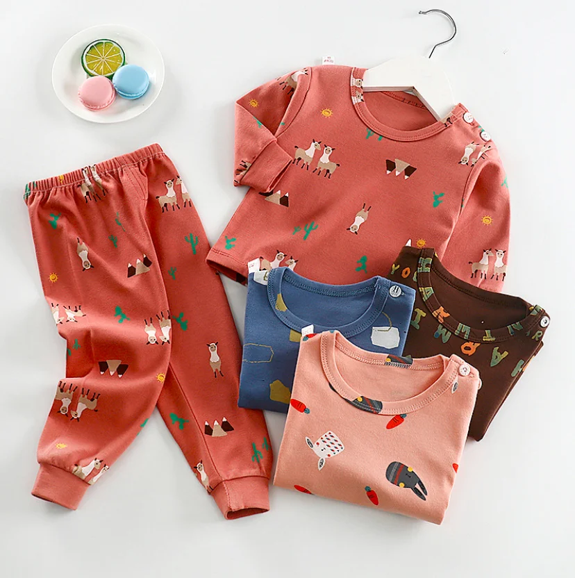 

Wholesale Autumn/Winter Children's Pajamas Suit Combed Cotton Long-Sleeved Home Wear, Picture shows