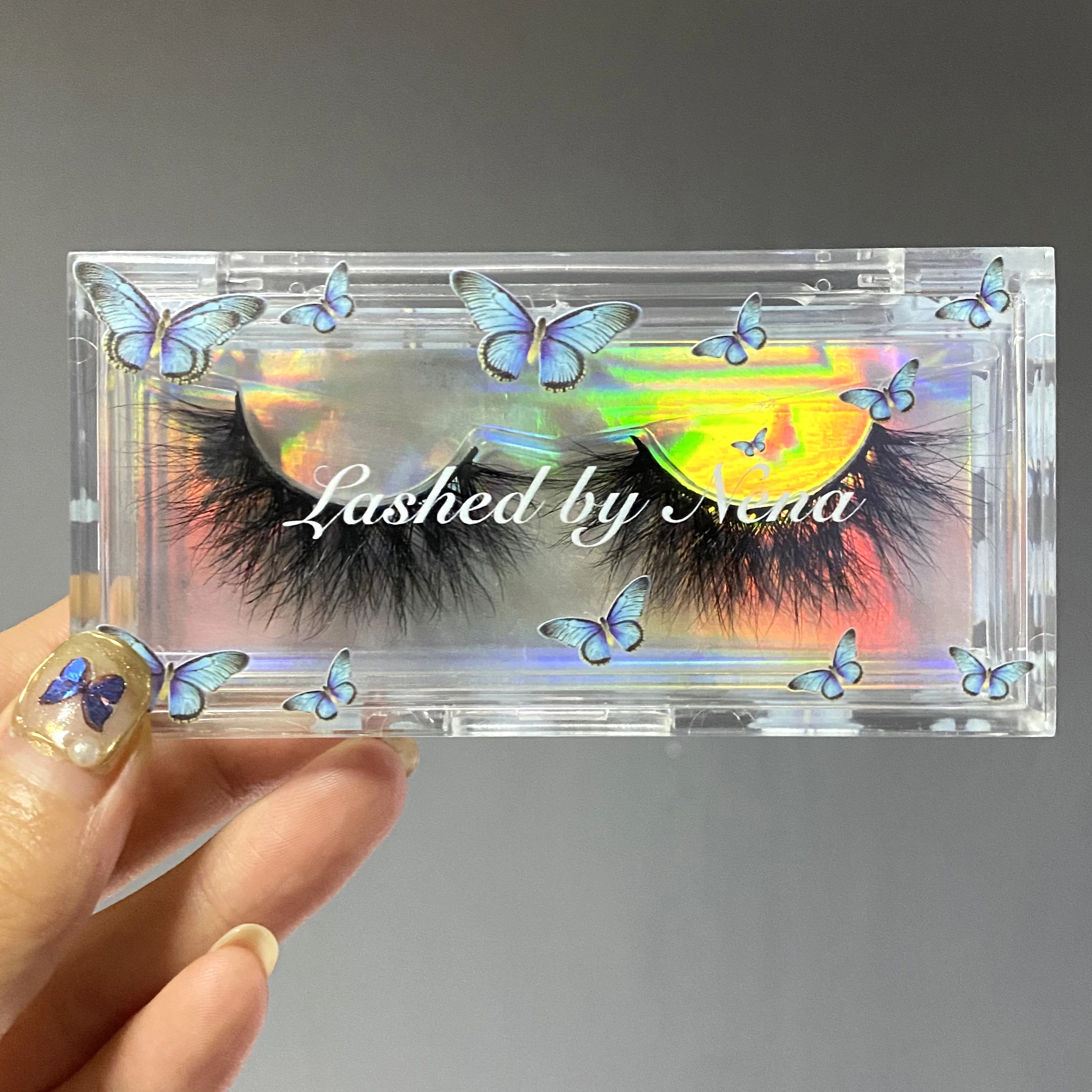 Custom butterfly eyelash packaging box wholesale false eyelashes 3D eye lashes case bulk 25mm real mink eyelash vendors, Natural black
Custom butterfly eyelash packaging box wholesale false eyelashes 3D eye lashes case bulk 25mm real mink eyelash vendors, Natural black