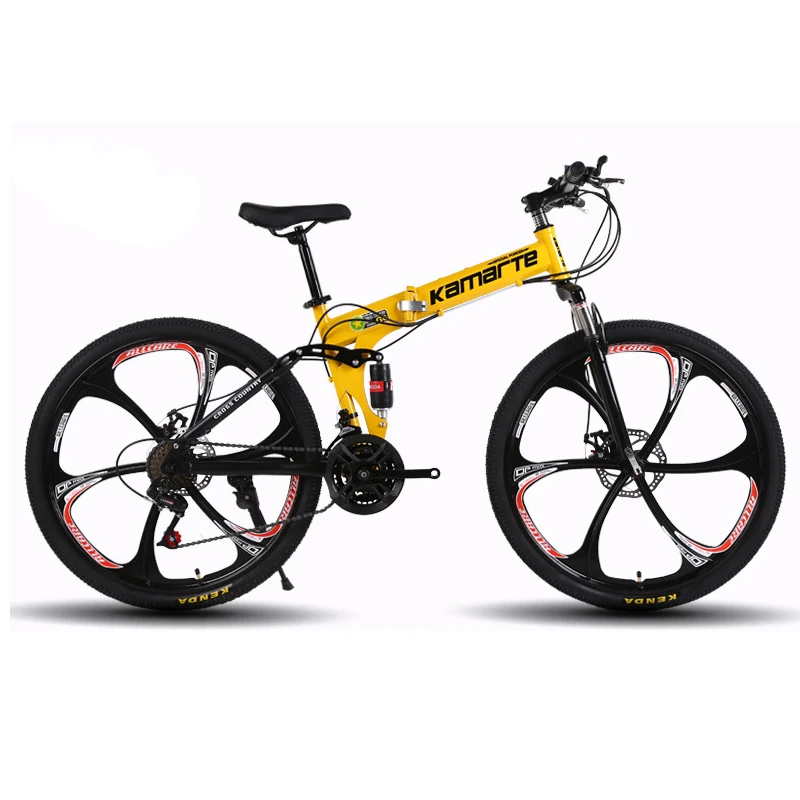 26inch folding mountain bike 21 speed double disc brakes bicycle 6 knife wheel and 3 knife wheel mountain bike, Red/white/blue/yellow/black
26inch folding mountain bike 21 speed double disc brakes bicycle 6 knife wheel and 3 knife wheel mountain bike, Red/white/blue/yellow/black