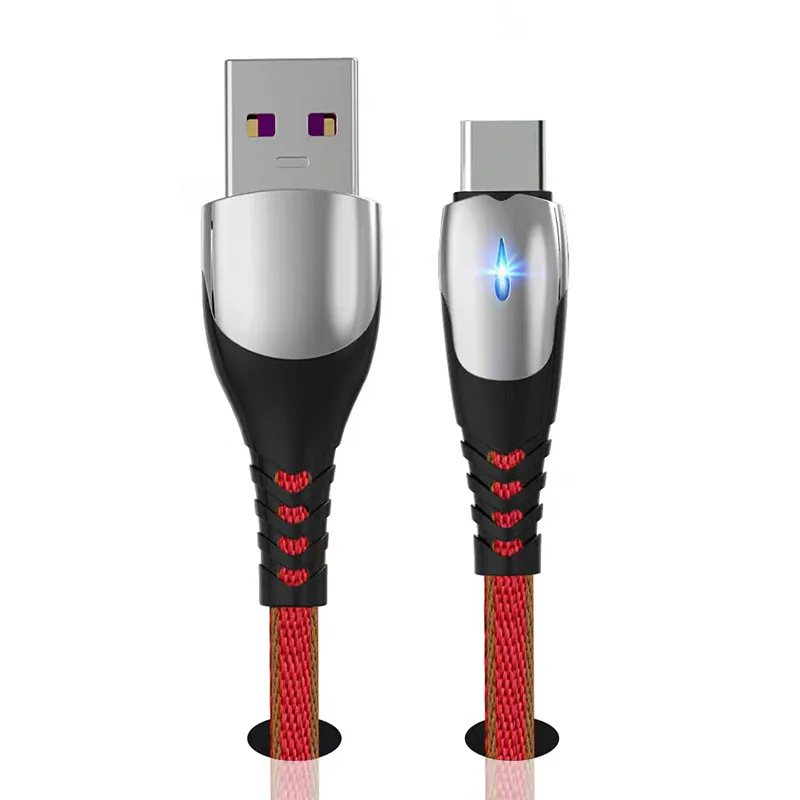 2020 New hot sale 5a charging cable with double-sided drop-shaped indicator light Nylon braided fast charging usb cable, Red/green
2020 New hot sale 5a charging cable with double-sided drop-shaped indicator light Nylon braided fast charging usb cable, Red/green