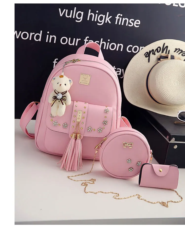 Special Design 3Set Multifunctional Fashion Backpack Teenager School Bag Small Shoulder Bag Mini Purse, As picture
Special Design 3Set Multifunctional Fashion Backpack Teenager School Bag Small Shoulder Bag Mini Purse, As picture