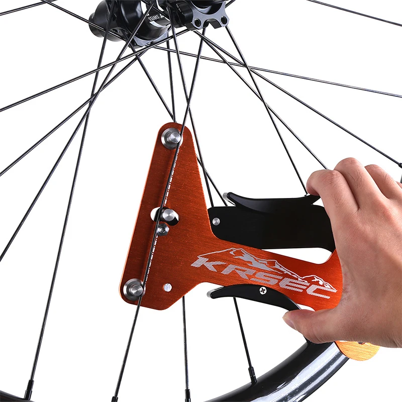 

KRSEC Bike Spoke Tension Meter Aluminum Alloy Cycling Wheel Spoke Wrench Bike Rapair Tool Bicycle Spokes Checker Tension Meter, Orange