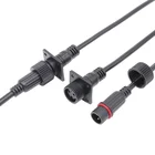 Crimping 2pin panel mount connector molded with cable