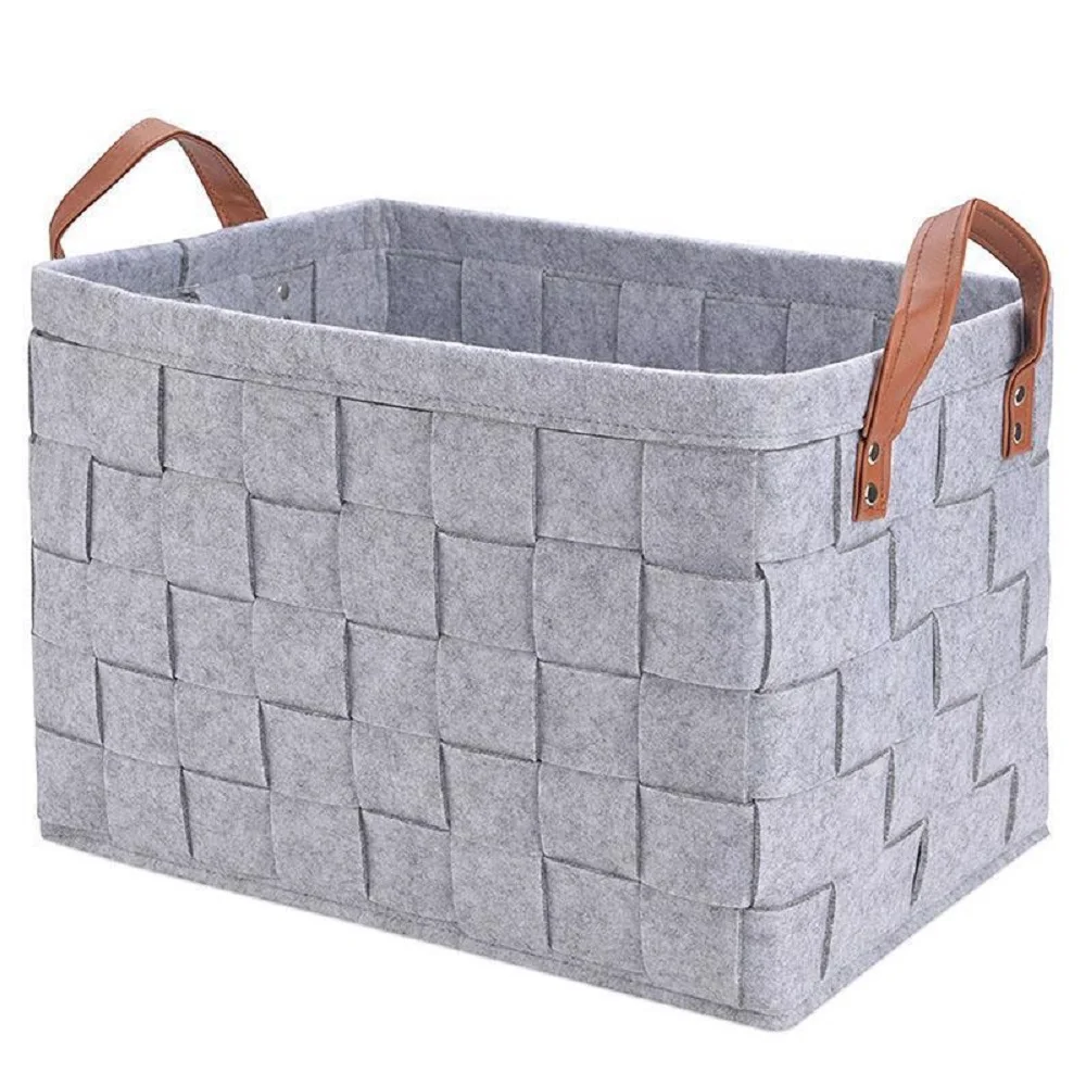 Folding Laundry Basket Large Baby Clothes Foldable Felt Woven Storage Basket with handle, Grey or customized
Folding Laundry Basket Large Baby Clothes Foldable Felt Woven Storage Basket with handle, Grey or customized
