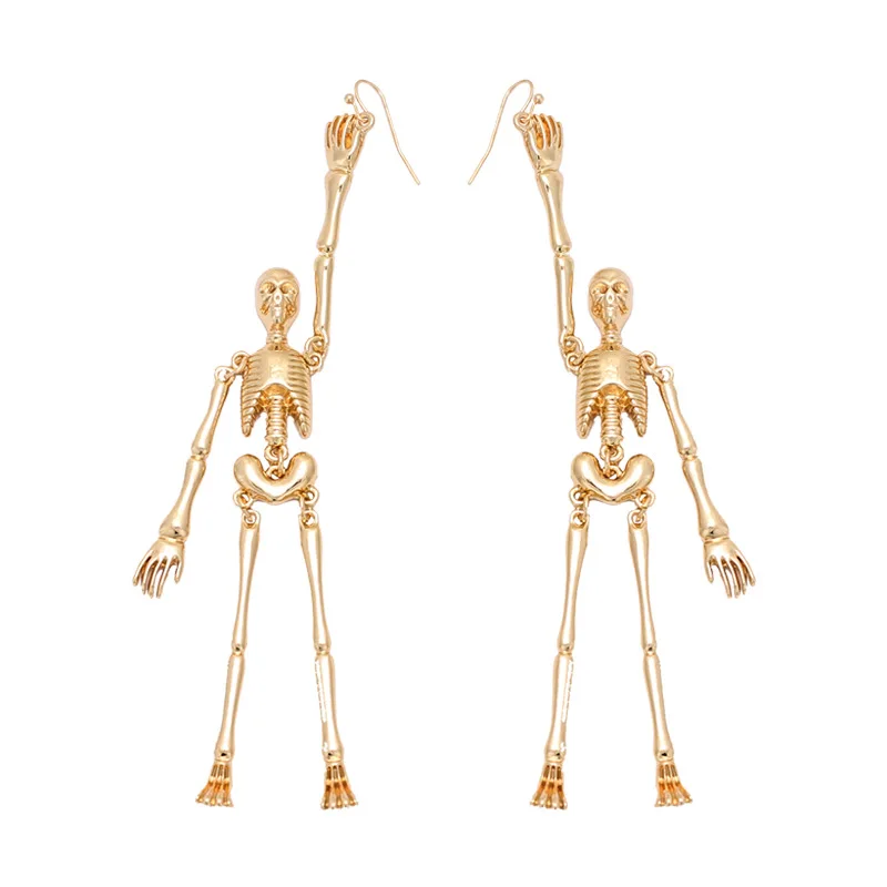 New Halloween Day Gift Women Fashion Drop Pendant Trendy Skeleton Jewelry Gold Skull Pendant Earrings
New Halloween Day Gift Women Fashion Drop Pendant Trendy Skeleton Jewelry Gold Skull Pendant Earrings