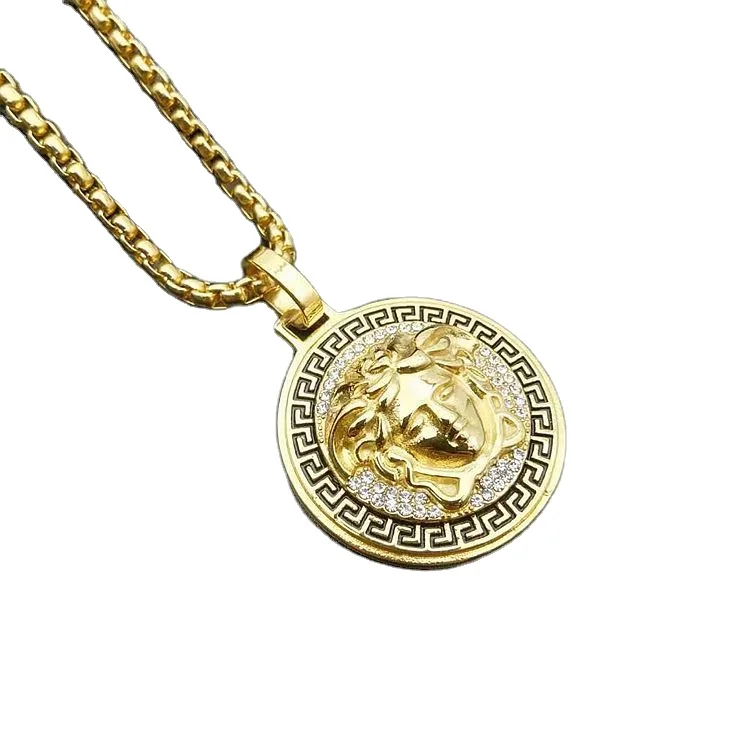 Wholesale hip hop Stainless Steel Popular Charm Pedant Necklace medusa necklace stainless steel gold plated necklace for men's
Wholesale hip hop Stainless Steel Popular Charm Pedant Necklace medusa necklace stainless steel gold plated necklace for men's
