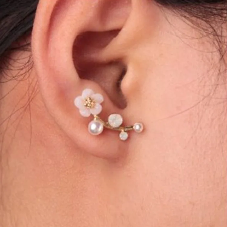 korean version of the new ladies flower stud earrings shell flower pearl simple cute earrings jewelry, As shown
korean version of the new ladies flower stud earrings shell flower pearl simple cute earrings jewelry, As shown
