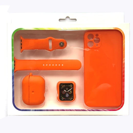 New 4 in 1 set with Gift Box Packing Soft Silicone face case+phone case+earphone case For apple watch band 38/40 42/44mm
New 4 in 1 set with Gift Box Packing Soft Silicone face case+phone case+earphone case For apple watch band 38/40 42/44mm