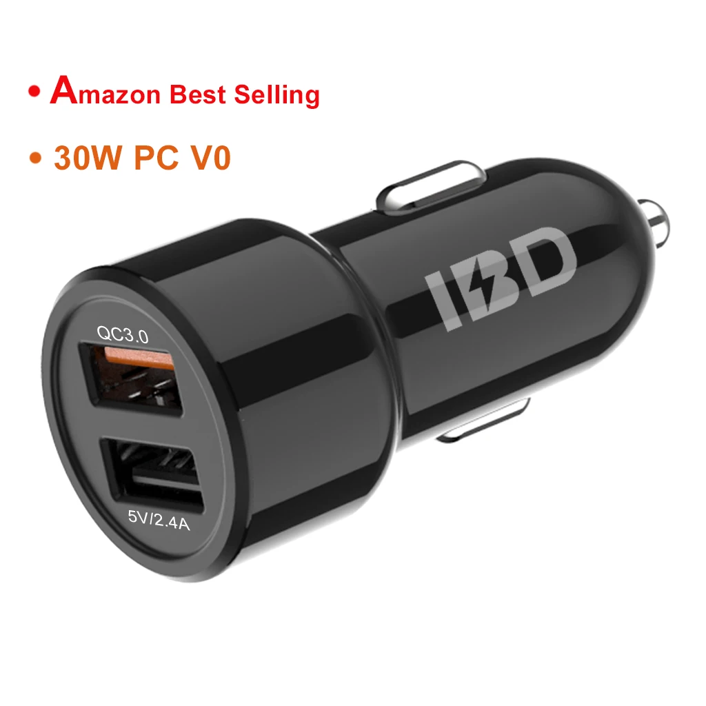 2020 IBD Black OEM PC Fireproof 2 Port Chargers QC 3.0 Dual Usb Car Charger For Charging Led Light
2020 IBD Black OEM PC Fireproof 2 Port Chargers QC 3.0 Dual Usb Car Charger For Charging Led Light