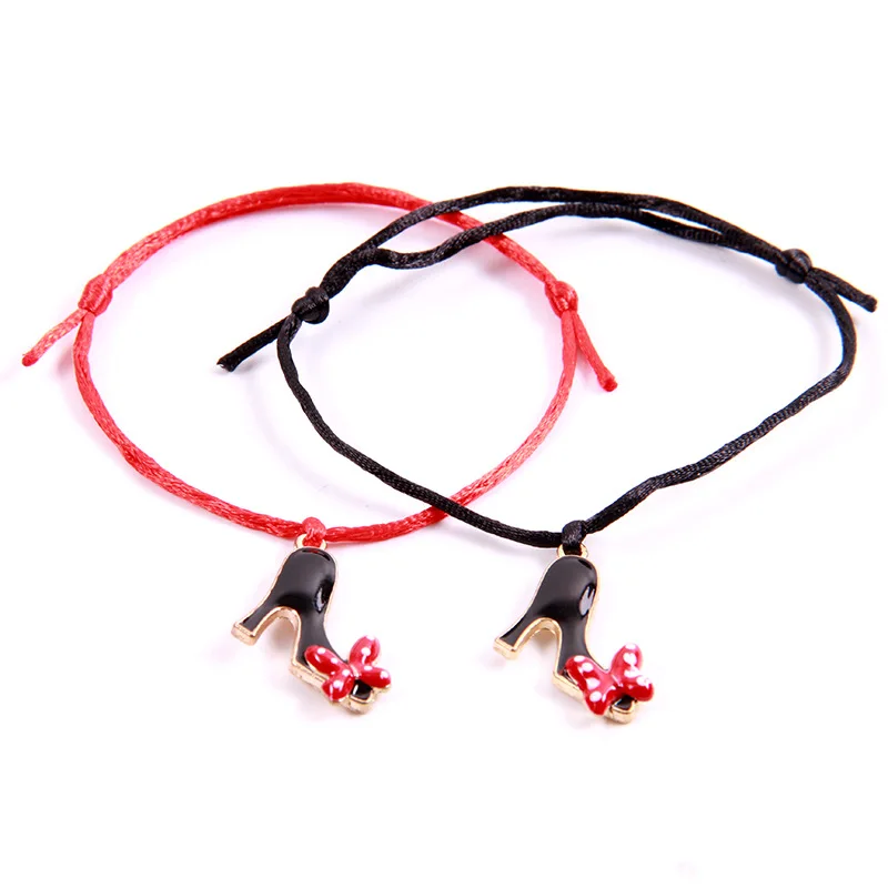 2021 Adjustable Jewelry Handmade Enamelled High heels One Charm Silk Rope Black Cord Rred String Bracelets For Women
2021 Adjustable Jewelry Handmade Enamelled High heels One Charm Silk Rope Black Cord Rred String Bracelets For Women
