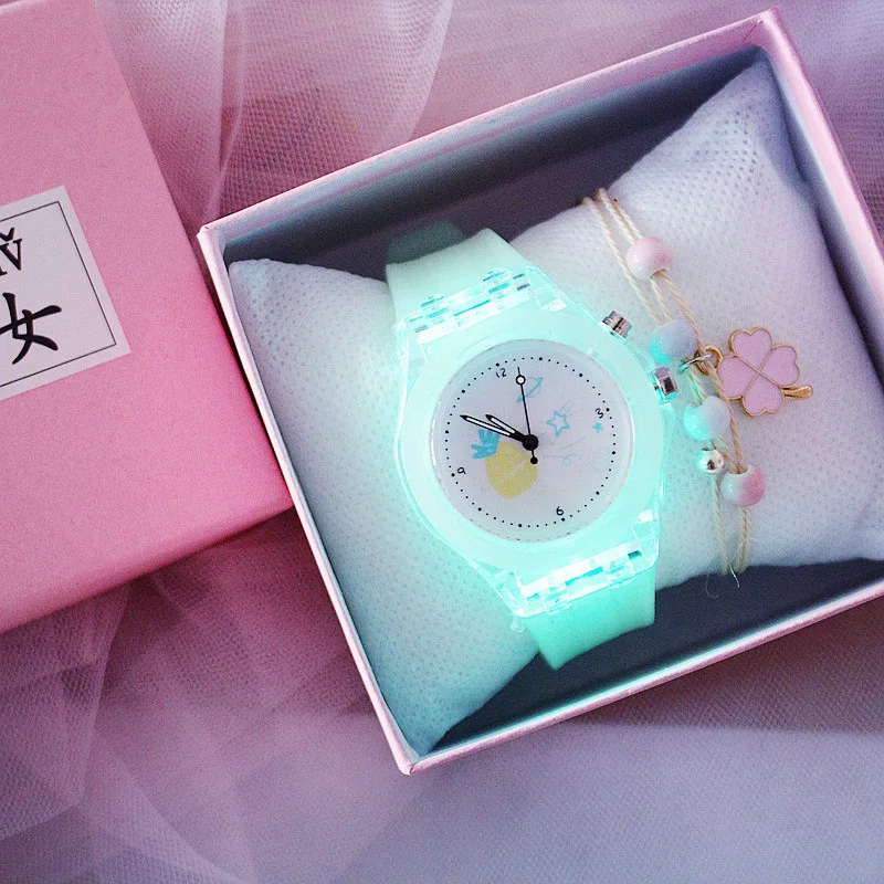 New Trendy Jelly Flash Luminous Kids Digital Watch Gift Set Silicon Strap Braided Rope Cute Bracelet Watches Sets For Student, 3 colors
New Trendy Jelly Flash Luminous Kids Digital Watch Gift Set Silicon Strap Braided Rope Cute Bracelet Watches Sets For Student, 3 colors