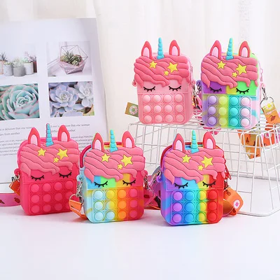 Wholesale Fashion kids Reliever Stress Wallet Unicorn Coin Storage Bags Cartoon pop it fidget toy coin purse unicorn for girls, 4 colors
Wholesale Fashion kids Reliever Stress Wallet Unicorn Coin Storage Bags Cartoon pop it fidget toy coin purse unicorn for girls, 4 colors