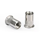 Carbonsteel Stainless Steel Flat Head Knurled Round Body Rivet Nut