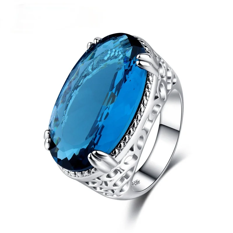 2021 Hot Sale Ladies Party Light Blue Big Gemstone Ring Silver Plated Jewelry Wholesale, Customized avaliable
2021 Hot Sale Ladies Party Light Blue Big Gemstone Ring Silver Plated Jewelry Wholesale, Customized avaliable