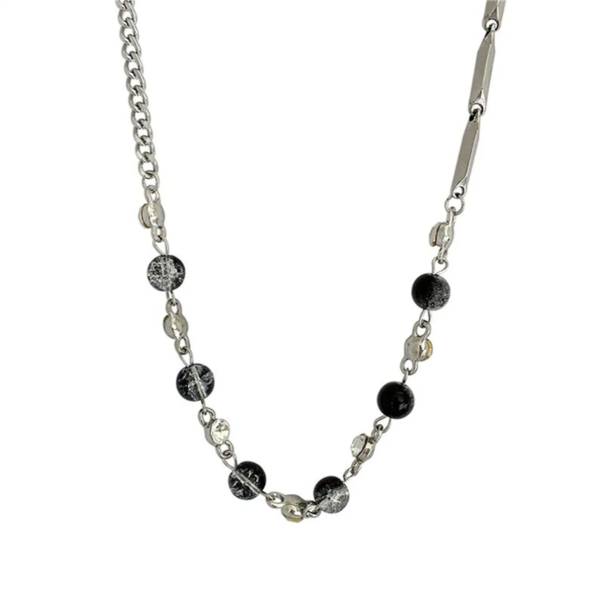 G.T collar de cadena Fashion Luxury Hip Hop Exquisite Black & White Natural Stone Beaded Necklace Stainless Steel Necklace
G.T collar de cadena Fashion Luxury Hip Hop Exquisite Black & White Natural Stone Beaded Necklace Stainless Steel Necklace