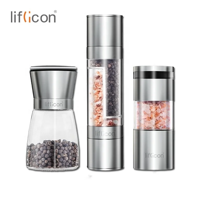 #Liflicon 2019 New Arrivals Ceramic Bottles Mills Stainless Steel Salt And Pepper Shakers Grinders, Stainless steel drawing color /transparent glass color
#Liflicon 2019 New Arrivals Ceramic Bottles Mills Stainless Steel Salt And Pepper Shakers Grinders, Stainless steel drawing color /transparent glass color