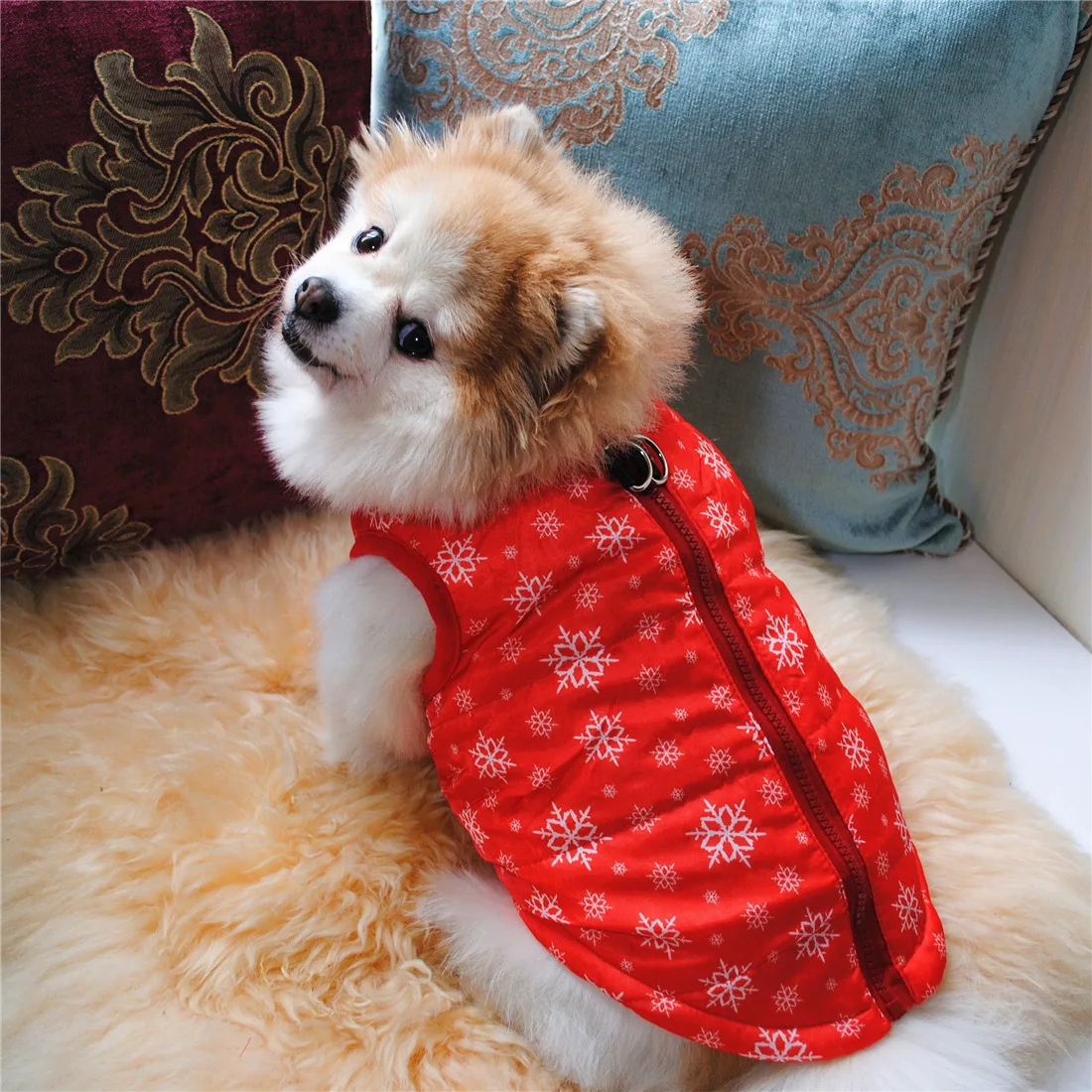 New Year's Christmas Pet Clothes Red Pet Waistcoat With Rope Buttons Sleeveless Hoodies Coat 
New Year's Christmas Pet Clothes Red Pet Waistcoat With Rope Buttons Sleeveless Hoodies Coat