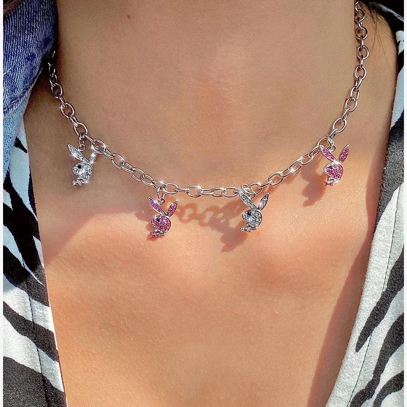Fashion Designer Necklaces Diamond Rabbit Clavicle Chain Stainless Steel Silver Necklace Jewelry, Picture shows
Fashion Designer Necklaces Diamond Rabbit Clavicle Chain Stainless Steel Silver Necklace Jewelry, Picture shows