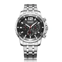 

Megir 2068 Men's Gold Stainless Steel Quartz Watches Business Chronograph Analgue Wristwatch for Man Waterproof Luminous