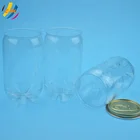 easy open end clear pet plastic cans for drink