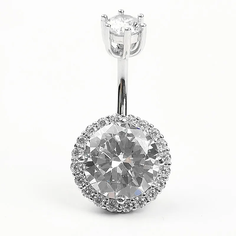 HOVANCI Simple S925 sterling silver navel ring round zircon navel belly dance ornaments silver ornaments
HOVANCI Simple S925 sterling silver navel ring round zircon navel belly dance ornaments silver ornaments