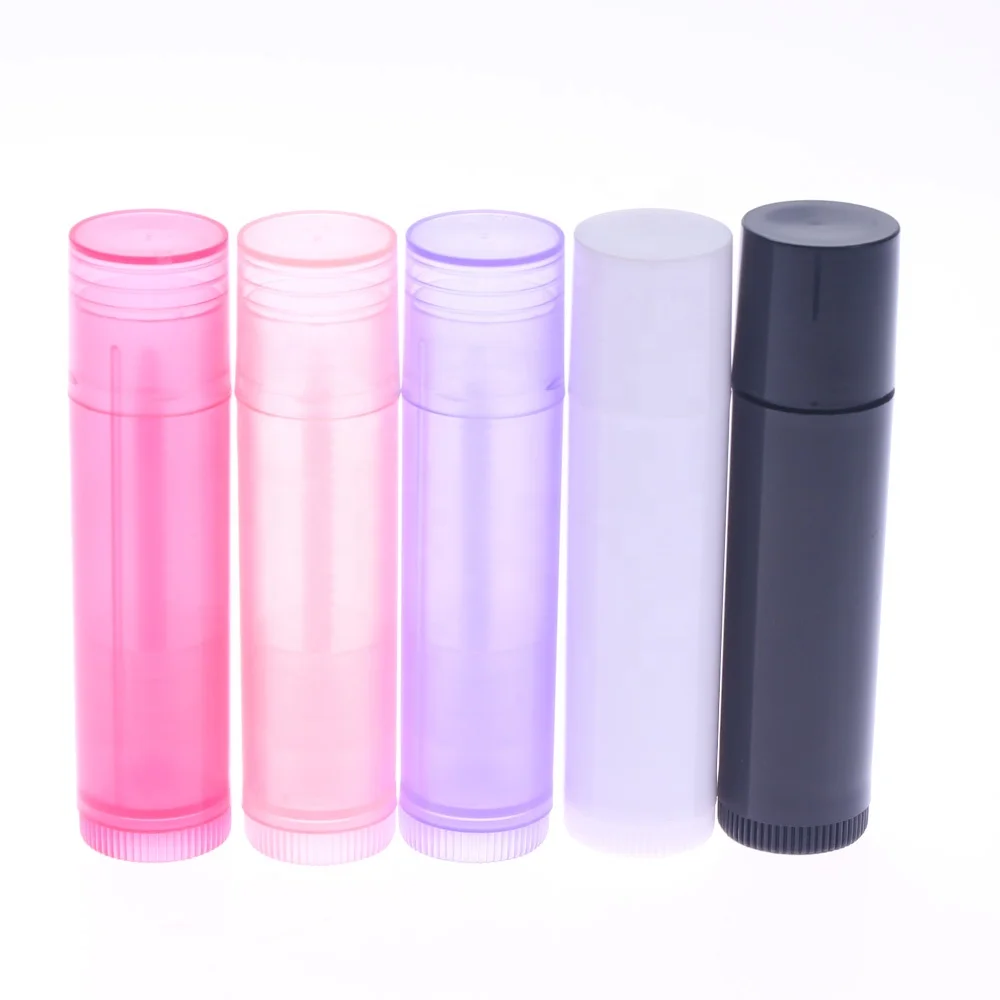 100pcs/lot Cosmetics Round Lip Balm Container Empty Plastic Tube 5ml