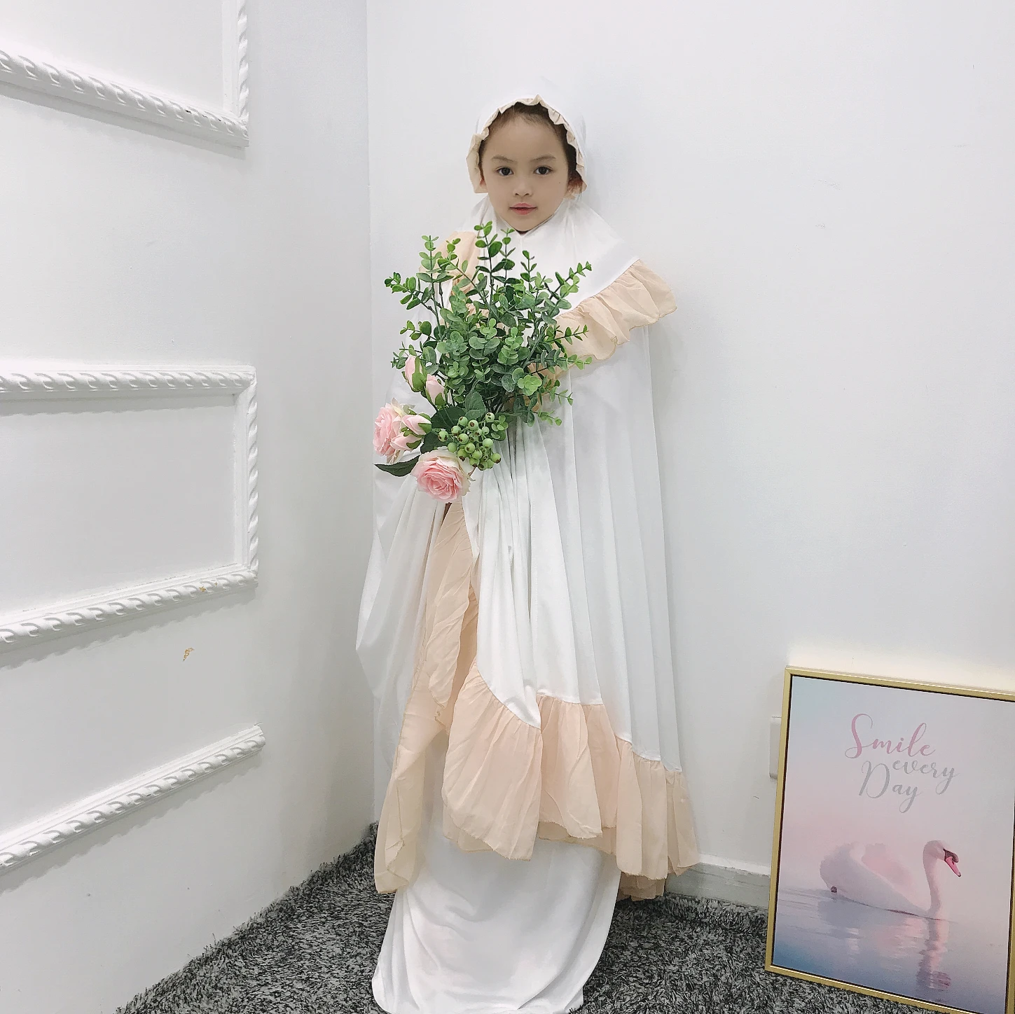 3049 kuwii 2 pieces hijab abaya ramadan set muslim islamic khimar kids jilbab, 3 colors
3049 kuwii 2 pieces hijab abaya ramadan set muslim islamic khimar kids jilbab, 3 colors