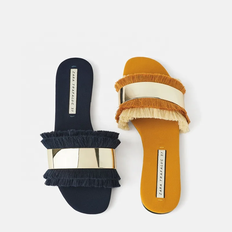 ZA women's slippers 2020 summer new fashion flat sandals wear color matching bohemian fringe slippers
ZA women's slippers 2020 summer new fashion flat sandals wear color matching bohemian fringe slippers