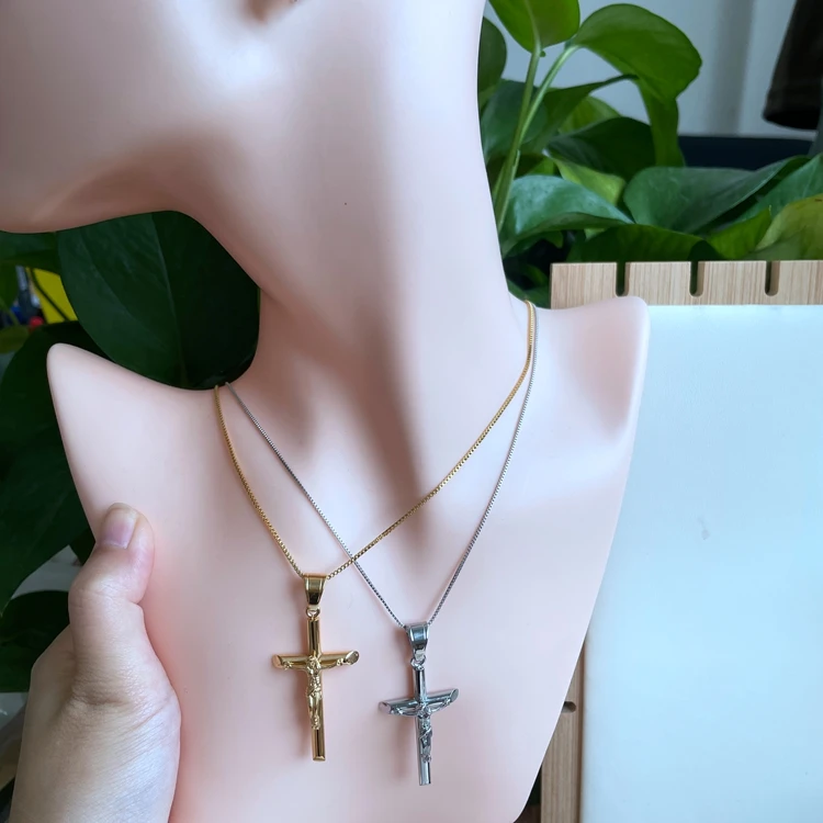 Silver Gold Jesus Cross Necklace For Men Fashion Jewelry Stainless Steel Cross Necklaces Pendant Wholesale
Silver Gold Jesus Cross Necklace For Men Fashion Jewelry Stainless Steel Cross Necklaces Pendant Wholesale